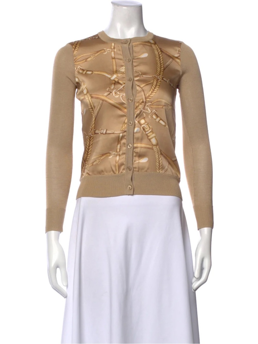 Belting-Print Cotton-Blend Cardigan Ralph Lauren